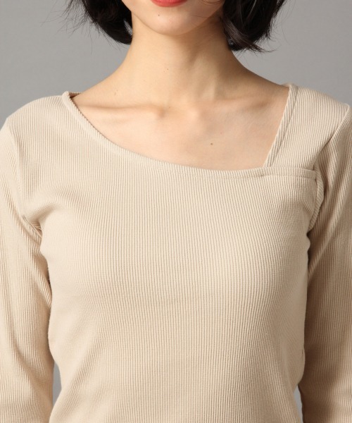 LOWRYS FARM（ローリーズファーム）の「ヘンケイリブタイトＬＳ　861679（Tシャツ/カットソー・レディース・チャコールグレー/ブラウン/ブルー/グリーン/アイボリー・MEDIUM/LARGE）」の9枚目の写真