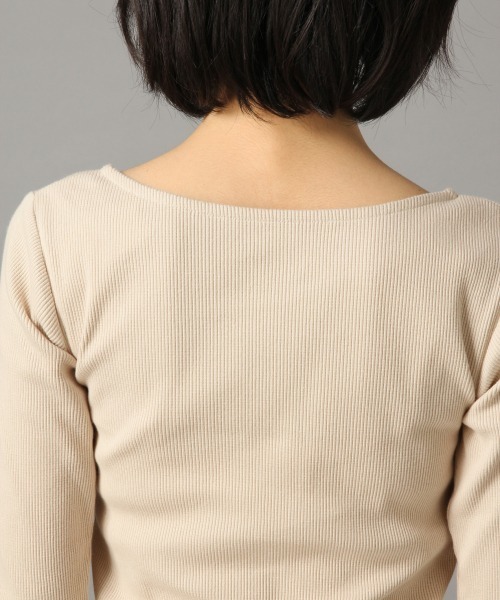 LOWRYS FARM（ローリーズファーム）の「ヘンケイリブタイトＬＳ　861679（Tシャツ/カットソー・レディース・チャコールグレー/ブラウン/ブルー/グリーン/アイボリー・MEDIUM/LARGE）」の7枚目の写真