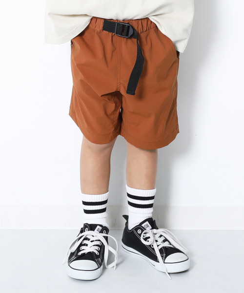 devirock（デビロック）の「ナイロンストレッチハーフパンツ（その他パンツ・キッズ・テラコッタ/ダークグリーン/パープル系その他/コーラル/バイオレット/ネイビー/ブラック・160cm/130cm/110cm/140cm/120cm/150cm/100cm）」の3枚目の写真