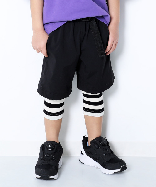 devirock（デビロック）の「ナイロンストレッチハーフパンツ（その他パンツ・キッズ・テラコッタ/ダークグリーン/パープル系その他/コーラル/バイオレット/ネイビー/ブラック・160cm/130cm/110cm/140cm/120cm/150cm/100cm）」の2枚目の写真