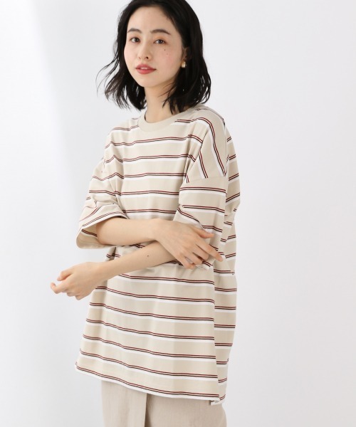 LOWRYS FARM(ローリーズファーム)の「BIGチュニックTEE 878545(Tシャツ/カットソー)」|ベージュ