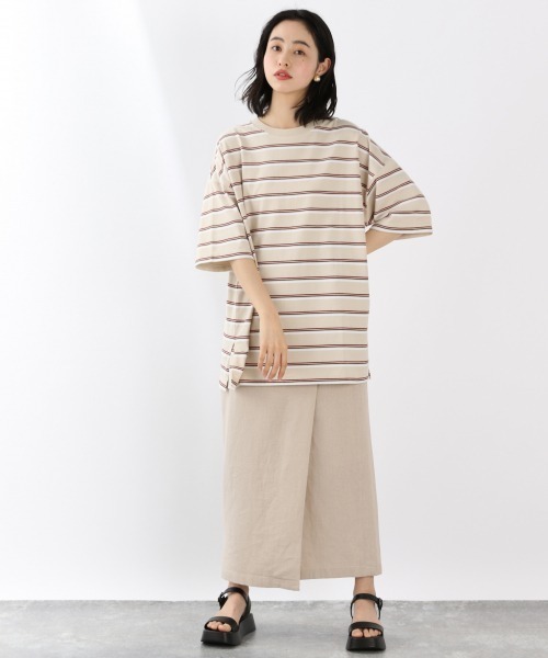 LOWRYS FARM（ローリーズファーム）の「ＢＩＧチュニックＴＥＥ　878545（Tシャツ/カットソー・レディース・チャコールグレー/ブラック/ベージュ/オフホワイト/ブルー・FREE）」の10枚目の写真