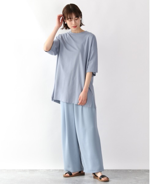 LOWRYS FARM（ローリーズファーム）の「ＢＩＧチュニックＴＥＥ　878545（Tシャツ/カットソー・レディース・チャコールグレー/ブラック/ベージュ/オフホワイト/ブルー・FREE）」の21枚目の写真