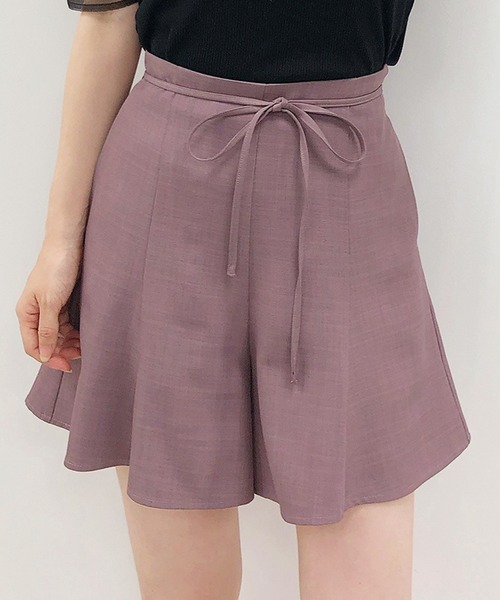 one after another NICE CLAUP（ワンアフターアナザーナイスクラップ）の「フレア麻ショートパンツ（その他パンツ・レディース・パープル/ミント/ライトベージュ/レンガ・FREE）」の4枚目の写真