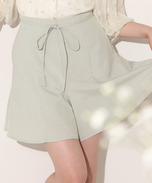 one after another NICE CLAUP（ワンアフターアナザーナイスクラップ）の「フレア麻ショートパンツ（その他パンツ・レディース・パープル/ミント/ライトベージュ/レンガ・FREE）」の3枚目の写真