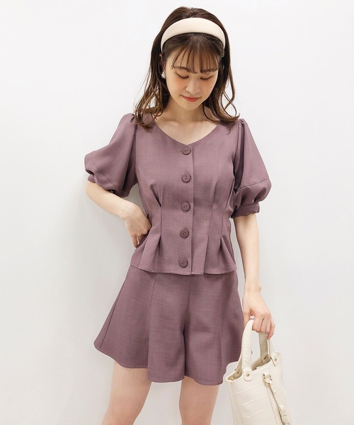 one after another NICE CLAUP（ワンアフターアナザーナイスクラップ）の「フレア麻ショートパンツ（その他パンツ・レディース・パープル/ミント/ライトベージュ/レンガ・FREE）」の16枚目の写真