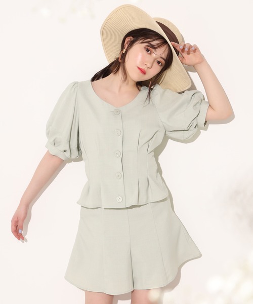 one after another NICE CLAUP（ワンアフターアナザーナイスクラップ）の「フレア麻ショートパンツ（その他パンツ・レディース・パープル/ミント/ライトベージュ/レンガ・FREE）」の12枚目の写真