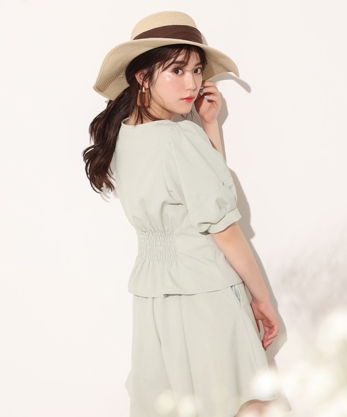 one after another NICE CLAUP（ワンアフターアナザーナイスクラップ）の「フレア麻ショートパンツ（その他パンツ・レディース・パープル/ミント/ライトベージュ/レンガ・FREE）」の13枚目の写真