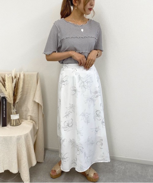 apres jour mignon(アプレジュールミニョン)の「線画マーメイドラインスカート【ZOZOTOWN限定アイテム】(スカート・レディース・ブラック/オフホワイト/ミント/ライトベージュ・フリー)」の10枚目の写真