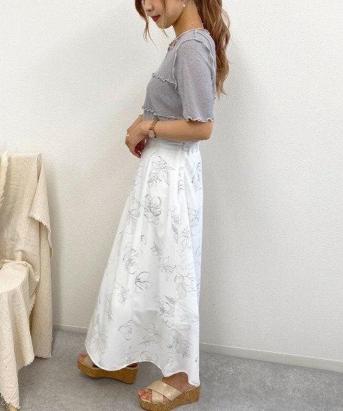 apres jour mignon(アプレジュールミニョン)の「線画マーメイドラインスカート【ZOZOTOWN限定アイテム】(スカート・レディース・ブラック/オフホワイト/ミント/ライトベージュ・フリー)」の11枚目の写真
