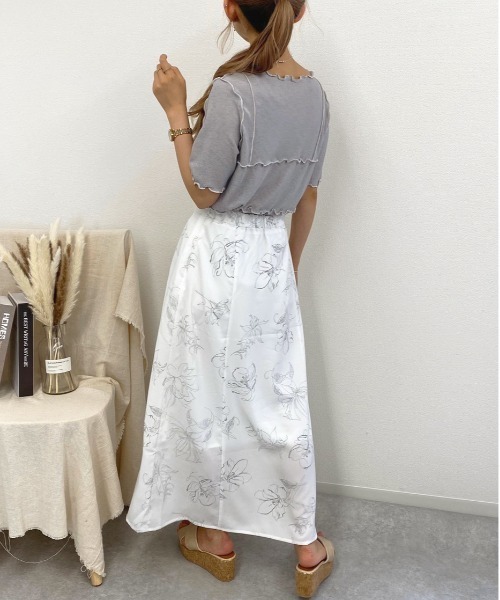 apres jour mignon(アプレジュールミニョン)の「線画マーメイドラインスカート【ZOZOTOWN限定アイテム】(スカート・レディース・ブラック/オフホワイト/ミント/ライトベージュ・フリー)」の12枚目の写真