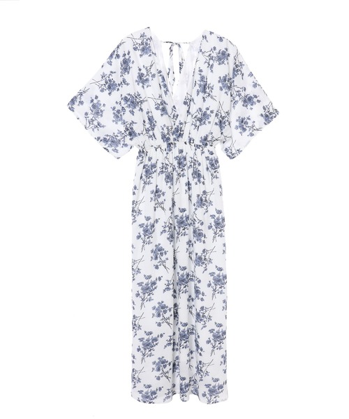 fifth(フィフス)の「バックシャンカシュクールフラワーワンピース(ワンピース・レディース・ホワイト/ネイビー・MEDIUM)」の3枚目の写真