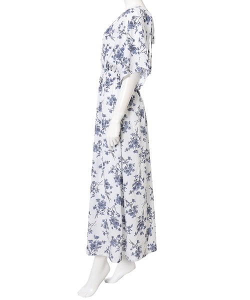 fifth(フィフス)の「バックシャンカシュクールフラワーワンピース(ワンピース・レディース・ホワイト/ネイビー・MEDIUM)」の4枚目の写真