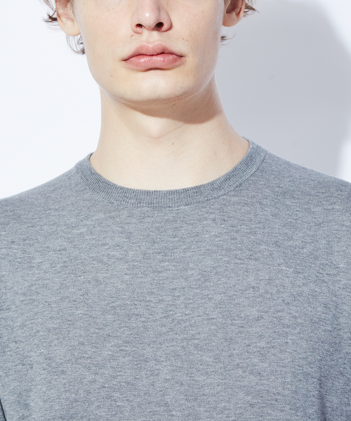 RECENCY OF MINE（リーセンシー オブ マイン）の「【Recency of Mine】ハイツイストコットンクルーネックプルオーバーニット（Tシャツ/カットソー・メンズ・イエロー/ネイビー/ライトグレー/オフホワイト・44/48/46）」の10枚目の写真