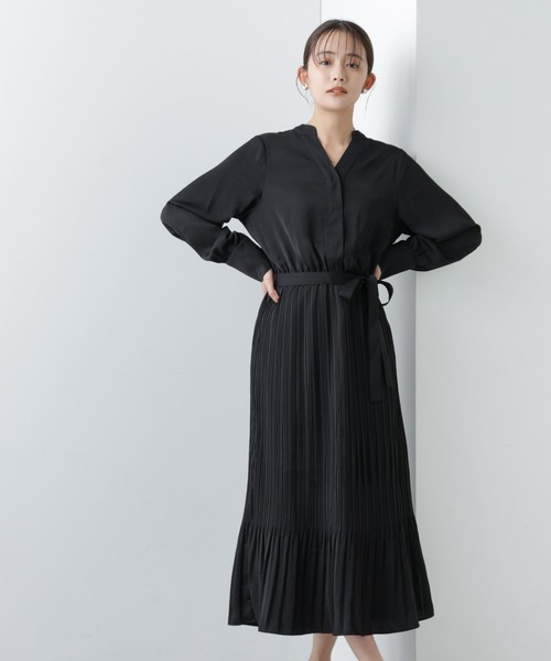 NANO universe（ナノユニバース）の「【WEB限定】ヴィンテージサテンワンピース（ワンピース・レディース・ネイビー/ブラック/ベージュ/キャメル・マルチサイズ）」の21枚目の写真