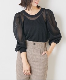 Chico | ラメシアー長袖パワショルニット/シアーニット(ニット/セーター)