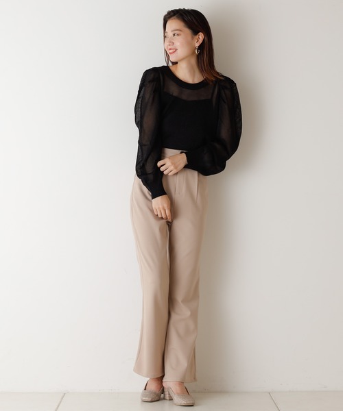 Chico（チコ）の「ラメシアーパワショルニット/シアーニット（ニット/セーター・レディース・ブラック/ブラウン/ライトベージュ/ピンクベージュ・FREE）」の9枚目の写真