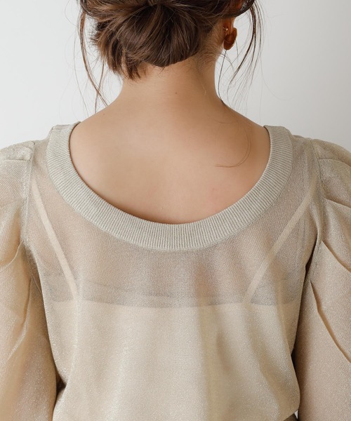 Chico（チコ）の「ラメシアーパワショルニット/シアーニット（ニット/セーター・レディース・ブラック/ブラウン/ライトベージュ/ピンクベージュ・FREE）」の13枚目の写真