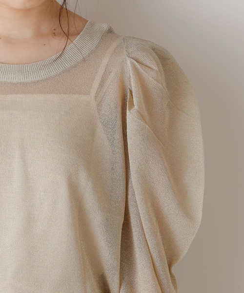 Chico（チコ）の「ラメシアーパワショルニット/シアーニット（ニット/セーター・レディース・ブラック/ブラウン/ライトベージュ/ピンクベージュ・FREE）」の15枚目の写真