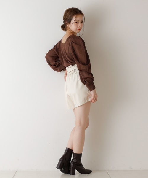 Chico（チコ）の「ラメシアーパワショルニット/シアーニット（ニット/セーター・レディース・ブラック/ブラウン/ライトベージュ/ピンクベージュ・FREE）」の16枚目の写真