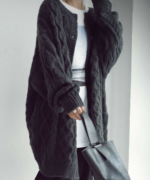 antiqua(アンティカ)の「カーディガン(カーディガン/ボレロ・レディース・ベージュ/カーキ/ライトグリーン/ダークグレー/ナチュラル・FREE)」の2枚目の写真