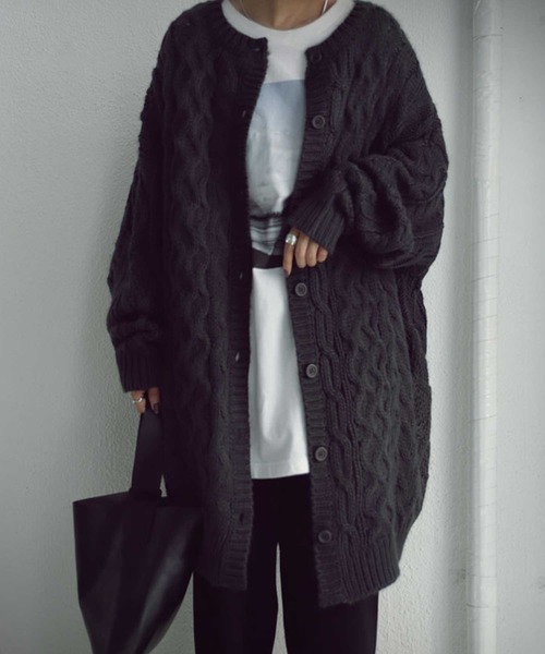 antiqua(アンティカ)の「カーディガン(カーディガン/ボレロ・レディース・ベージュ/カーキ/ライトグリーン/ダークグレー/ナチュラル・FREE)」の13枚目の写真