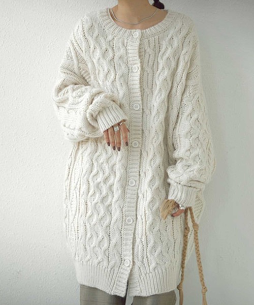 antiqua(アンティカ)の「カーディガン(カーディガン/ボレロ・レディース・ベージュ/カーキ/ライトグリーン/ダークグレー/ナチュラル・FREE)」の8枚目の写真