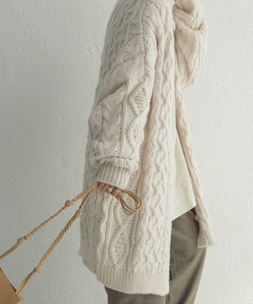 antiqua(アンティカ)の「カーディガン(カーディガン/ボレロ・レディース・ベージュ/カーキ/ライトグリーン/ダークグレー/ナチュラル・FREE)」の9枚目の写真