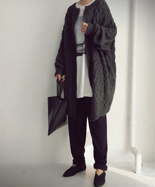 antiqua(アンティカ)の「カーディガン(カーディガン/ボレロ・レディース・ベージュ/カーキ/ライトグリーン/ダークグレー/ナチュラル・FREE)」の15枚目の写真