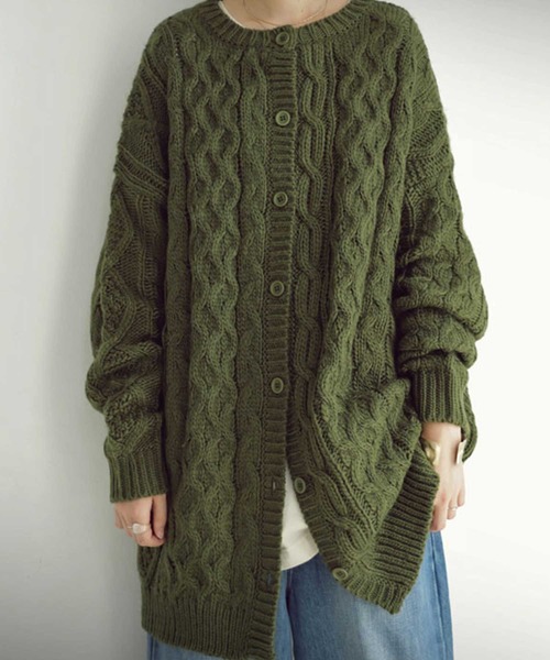 antiqua(アンティカ)の「カーディガン(カーディガン/ボレロ・レディース・ベージュ/カーキ/ライトグリーン/ダークグレー/ナチュラル・FREE)」の10枚目の写真