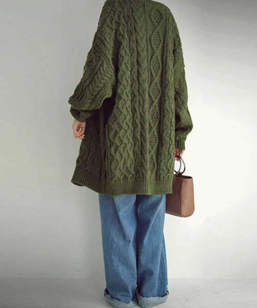 antiqua(アンティカ)の「カーディガン(カーディガン/ボレロ・レディース・ベージュ/カーキ/ライトグリーン/ダークグレー/ナチュラル・FREE)」の12枚目の写真