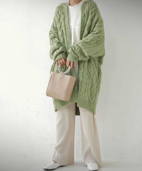 antiqua(アンティカ)の「カーディガン(カーディガン/ボレロ・レディース・ベージュ/カーキ/ライトグリーン/ダークグレー/ナチュラル・FREE)」の22枚目の写真