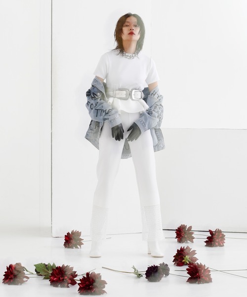 Narcissus（ナルシス）の「【Narcissusオリジナル】ボンディングペプラム（Tシャツ/カットソー・レディース・ホワイト/ブラック・FREE）」の9枚目の写真