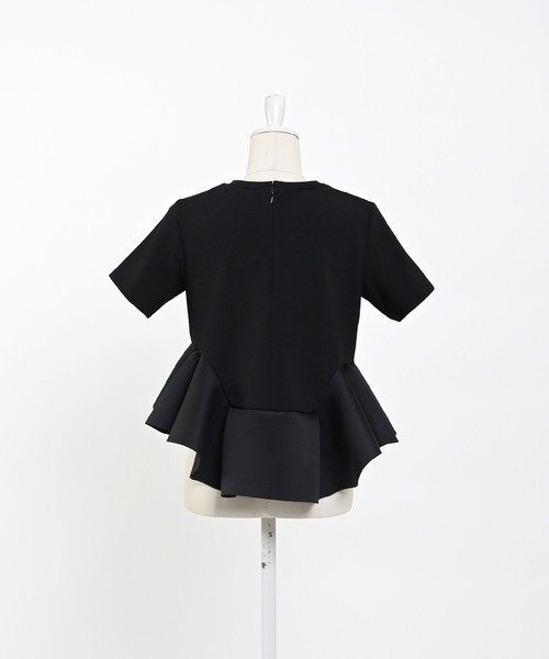 Narcissus（ナルシス）の「【Narcissusオリジナル】ボンディングペプラム（Tシャツ/カットソー・レディース・ホワイト/ブラック・FREE）」の8枚目の写真