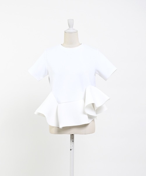 Narcissus（ナルシス）の「【Narcissusオリジナル】ボンディングペプラム（Tシャツ/カットソー・レディース・ホワイト/ブラック・FREE）」の16枚目の写真