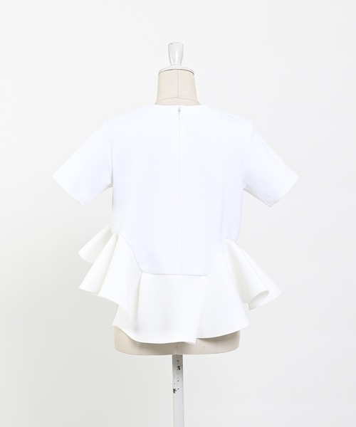 Narcissus（ナルシス）の「【Narcissusオリジナル】ボンディングペプラム（Tシャツ/カットソー・レディース・ホワイト/ブラック・FREE）」の6枚目の写真