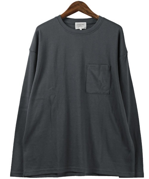 LUXSTYLE（ラグスタイル）の「胸ポケットクルーネックロンT（Tシャツ/カットソー・メンズ・ホワイト/ブラック/ネイビー/ブラウン/カーキ/モカ/チャコール・M/L）」の16枚目の写真
