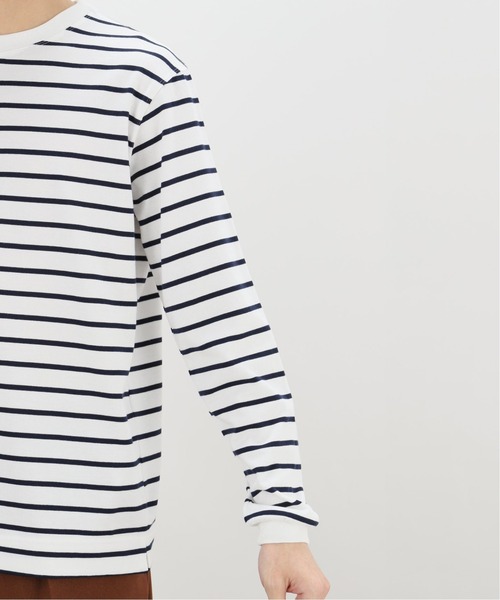 417 EDIFICE（フォーワンセブンエディフィス）の「30/2 ボーダーロングスリーブ（Tシャツ/カットソー・メンズ・ベージュ/ホワイト/グレー・LARGE/SMALL/MEDIUM）」の10枚目の写真