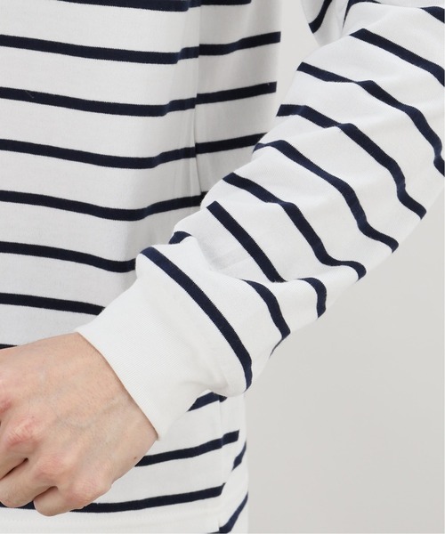 417 EDIFICE（フォーワンセブンエディフィス）の「30/2 ボーダーロングスリーブ（Tシャツ/カットソー・メンズ・ベージュ/ホワイト/グレー・LARGE/SMALL/MEDIUM）」の11枚目の写真