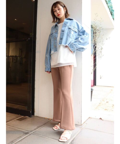 MURUA(ムルーア)の「ボンディングフレアパンツ(その他パンツ・レディース・アイボリー/ブラック/モカ・FREE)」の21枚目の写真