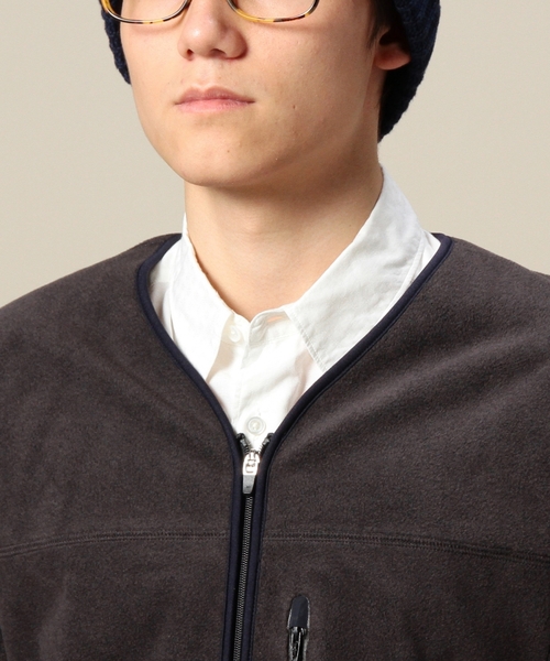 BEAUTY&YOUTH UNITED ARROWS（ビューティーアンドユースユナイテッドアローズ）の「BY サンドウィッチ フリース V ジップ ブルゾン ◆（ブルゾン・メンズ・ダークグレー/ネイビー・SMALL/LARGE/MEDIUM）」の10枚目の写真