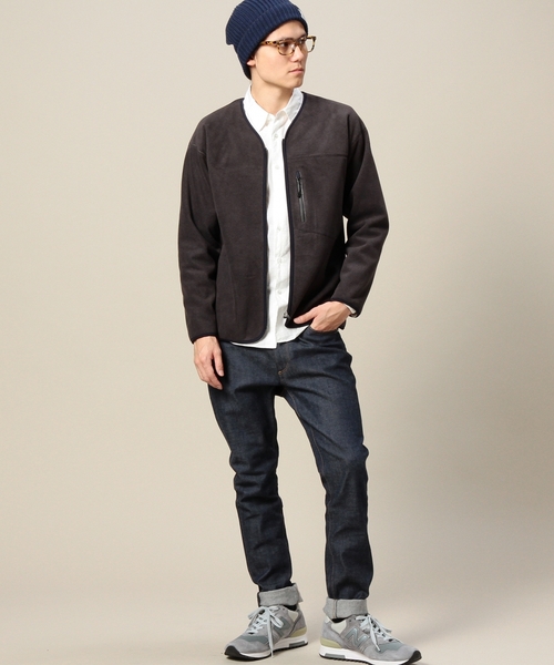 BEAUTY&YOUTH UNITED ARROWS（ビューティーアンドユースユナイテッドアローズ）の「BY サンドウィッチ フリース V ジップ ブルゾン ◆（ブルゾン・メンズ・ダークグレー/ネイビー・SMALL/LARGE/MEDIUM）」の7枚目の写真