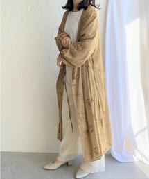 花柄カシュクールロングガウンワンピース
