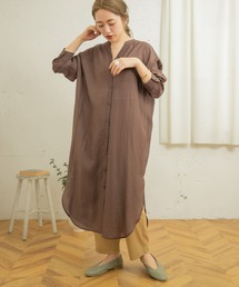 ITEMS URBANRESEARCH | ノーカラーロングシャツワンピース(シャツワンピース)