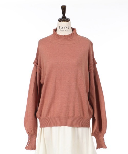 Femme アクシーズファム のファッション ニット セーター トップス セール レイヤード風ニットｐｏ ニット セーター Axes