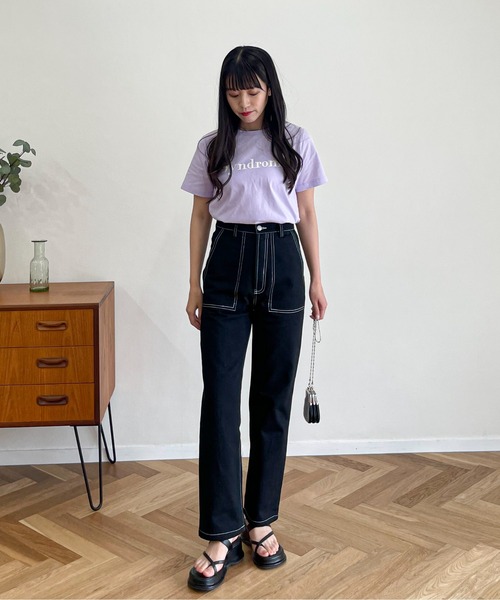 EPIMI E'PIMMY（エピミエピミー）の「アソートカラフルTシャツ（Tシャツ/カットソー・レディース・ブラック/オフホワイト/ブルー/クリーム/ラベンダー/ピンクベージュ・MEDIUM）」の9枚目の写真