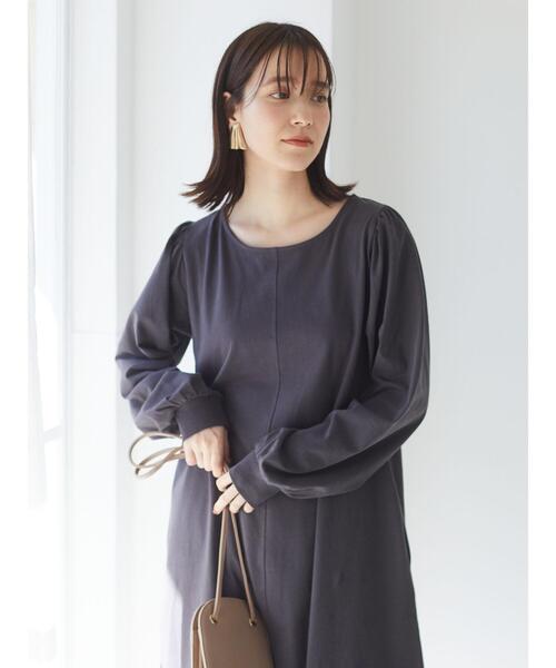 Green　Parks（グリーンパークス）の「・SUGAR SPOON バックギャザーワンピース＊（ワンピース・レディース・アイボリー/パープル/チャコールグレー/オレンジ・FREE）」の11枚目の写真