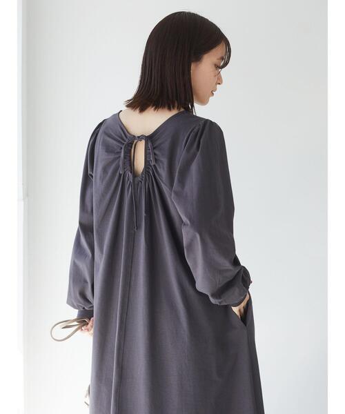 Green　Parks（グリーンパークス）の「・SUGAR SPOON バックギャザーワンピース＊（ワンピース・レディース・アイボリー/パープル/チャコールグレー/オレンジ・FREE）」の12枚目の写真