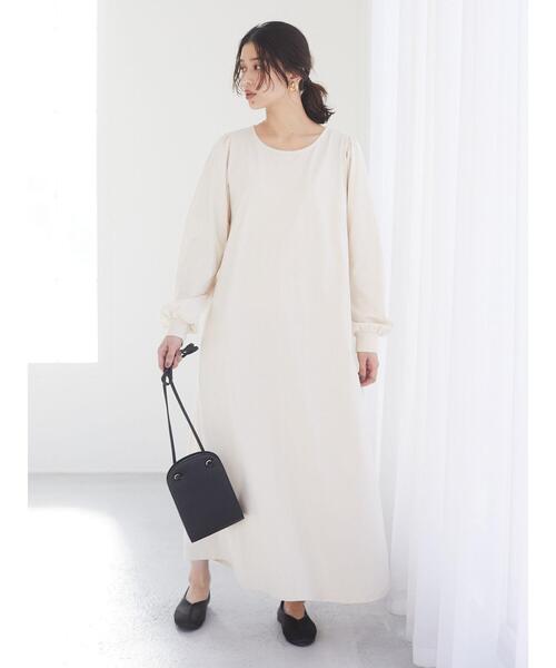 Green　Parks（グリーンパークス）の「・SUGAR SPOON バックギャザーワンピース＊（ワンピース・レディース・アイボリー/パープル/チャコールグレー/オレンジ・FREE）」の6枚目の写真