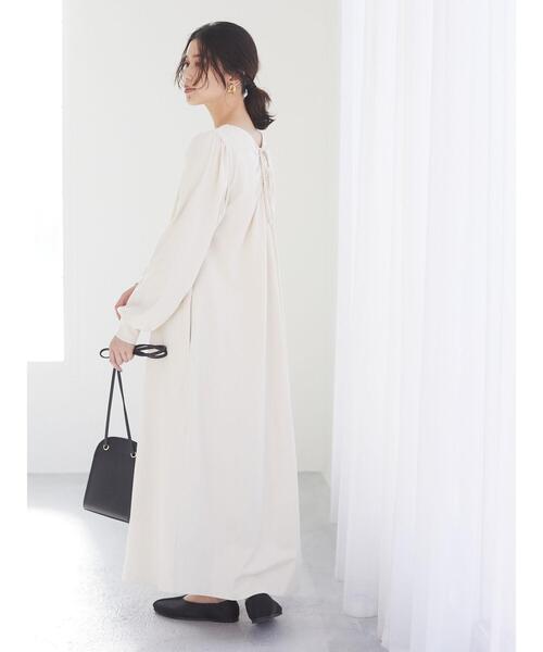 Green　Parks（グリーンパークス）の「・SUGAR SPOON バックギャザーワンピース＊（ワンピース・レディース・アイボリー/パープル/チャコールグレー/オレンジ・FREE）」の7枚目の写真